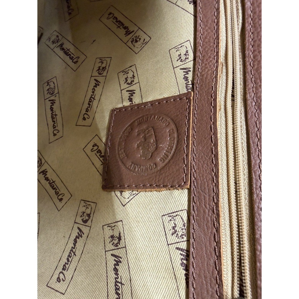 Montana Co Brown Woven Faux Leather Shoulder Bag Purse EUC - Picture 9 of 10